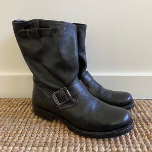 Frye Veronica Shortie Boots Black Leather 7.5